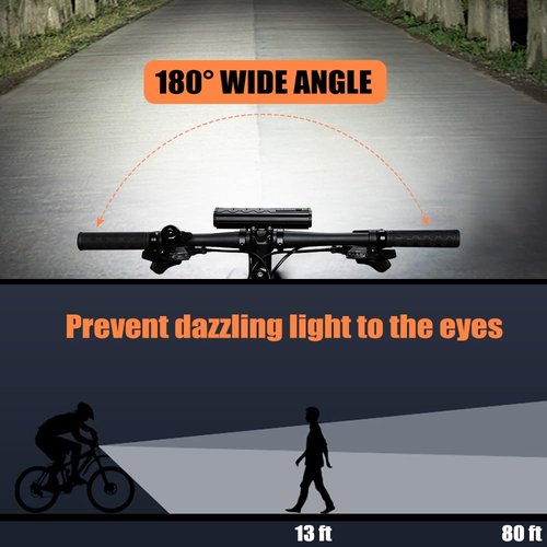 Best Bright Bike Light for Night Riding, 3250 Lumen Bicycle Light High Beam Low Beam, Rechargeable Bicycle Headlight Set, Waterproof Bike Headlight (1000Lumen)