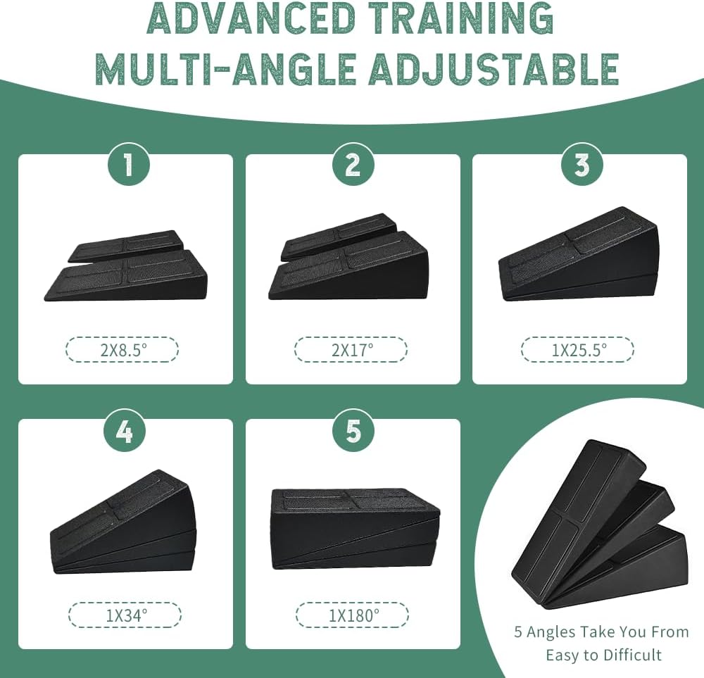 Squat Wedge Block Set - High-Density EPP Slant Board with 8.5° & 17° Angles | Anti-Slip Surface for Calf Stretching & Therapy