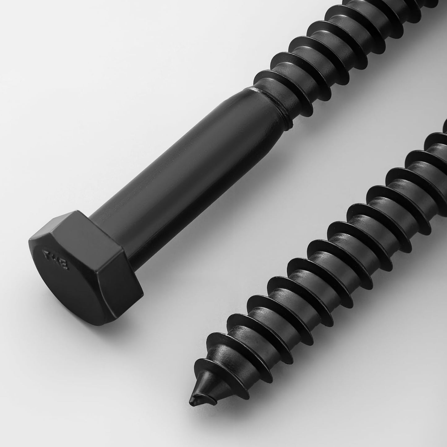 BNUOK 12 Sets 3/8" x 1-1/2" Hex Head Lag Screws Bolts with Flat Washers 304 Stainless Steel 18-8 Black Zinc Plated Heavy Duty Lag Screw for Wood