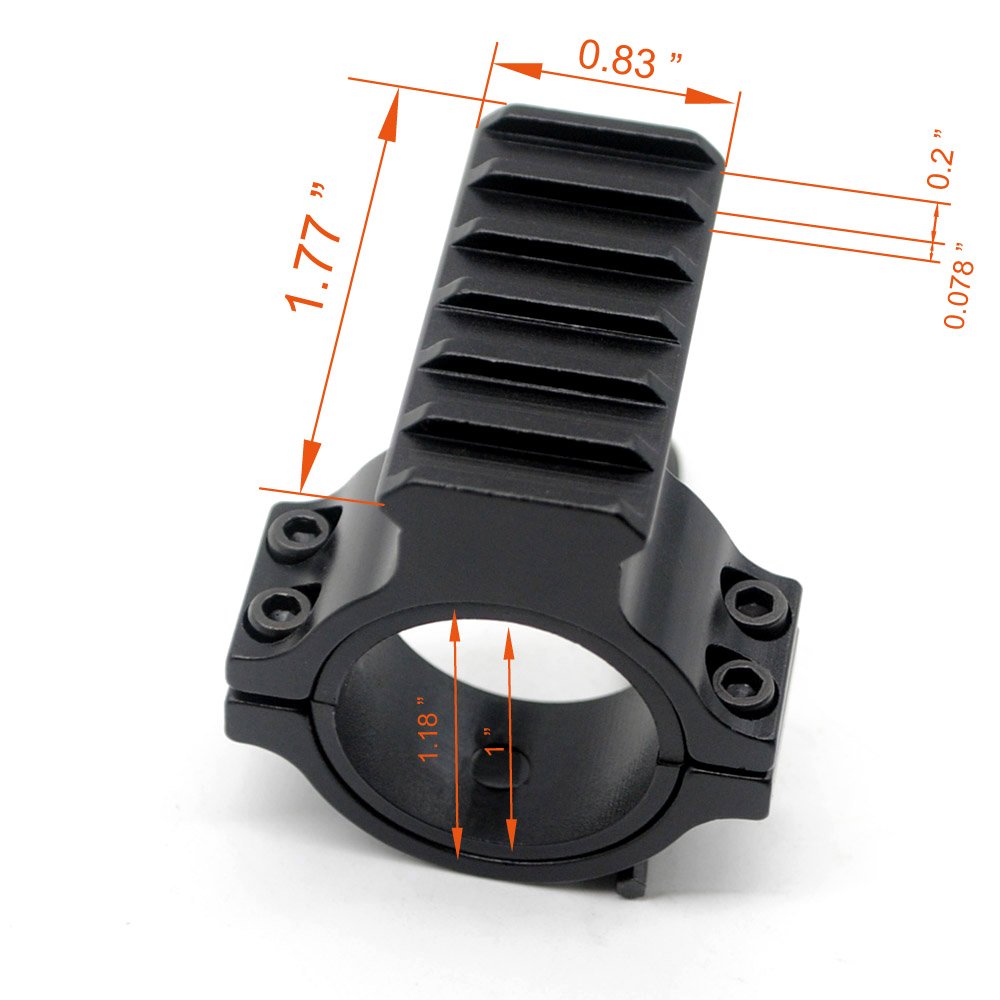 Scope Barrel Mount 25.4mm & 30mm Ring Adapter with 20mm Wevr Picatinny Rail