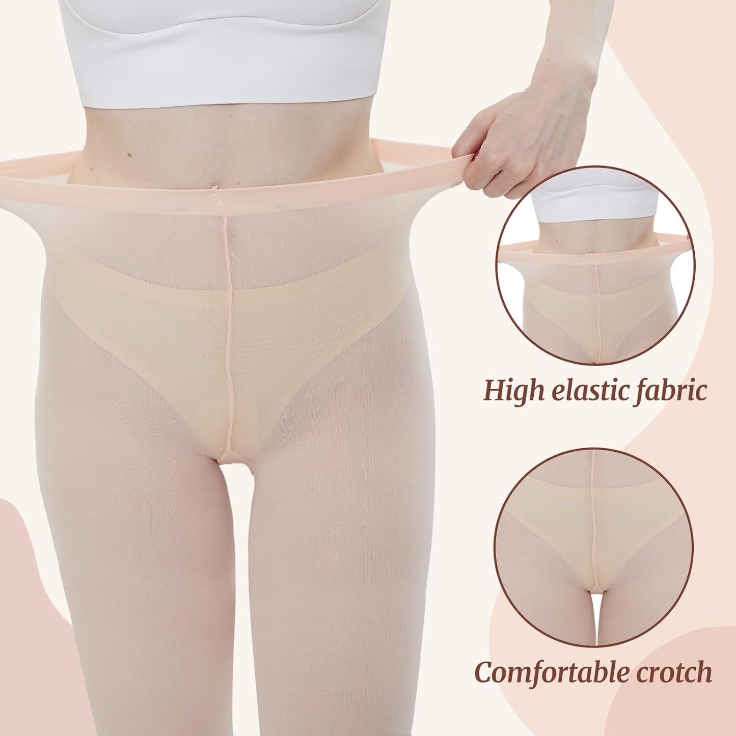 Yilanmy Dance Tights for Women - Ultra Soft Convertible Ballet Tights | 3 Pairs Opaque Pantyhose