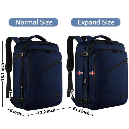 MATEIN Backpack for Travel, 27L Water Resistant Carry on Backpack Fits Overhead Bin, Convertible Work Daypack with 2 Handles, Hiking Daypack for Outdoor Sport,Travel Gifts for Men Women, Blue