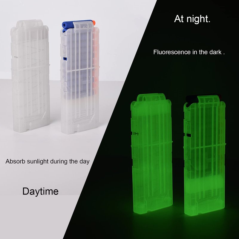 Oimio Soft Bullet Clips 12-Darts Quick Reload Clips Magazine for Nerf Toy Dart Gun 4pcs (Luminous White)