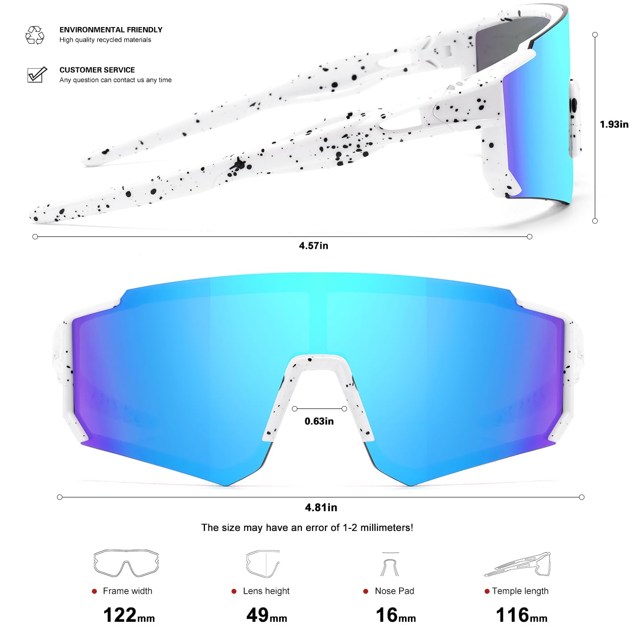 SEKKAF Youth Baseball Sunglasses Kids Sports Sunglasses for Boys Girls Softball Cycling Glasses UV400 Protection