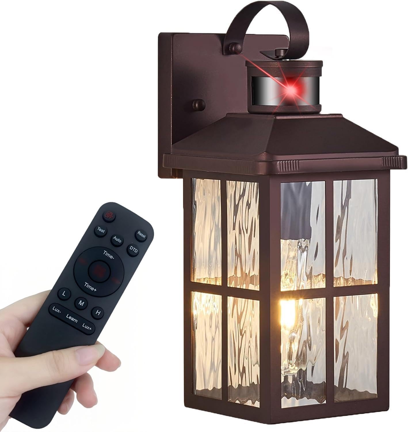 Motion Sensor Outdoor Wall Light - Dusk to Dawn Black Porch Fixture for Garage & Patio
