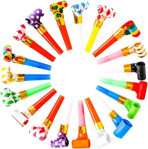 Chshhuao Funny Blowouts - 50 Pcs Birthday Party Whistles & New Year's Party Favors