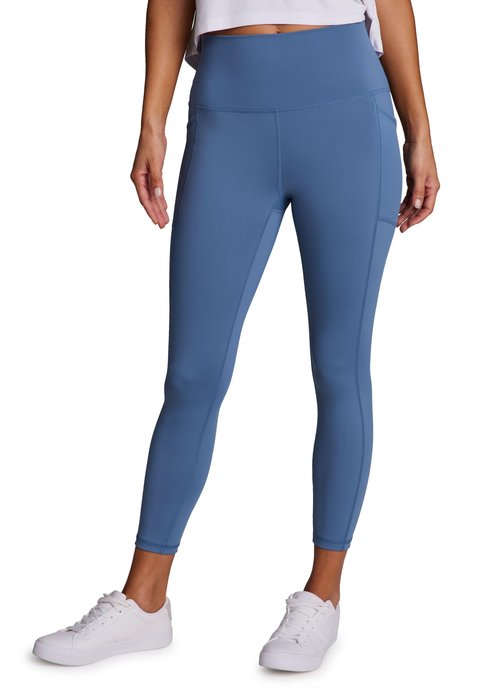RBX Active High Waisted Squat Proof Ankle Length Leggings for Women, 7/8 Yoga Leggings with Pockets Moonlight Blue M