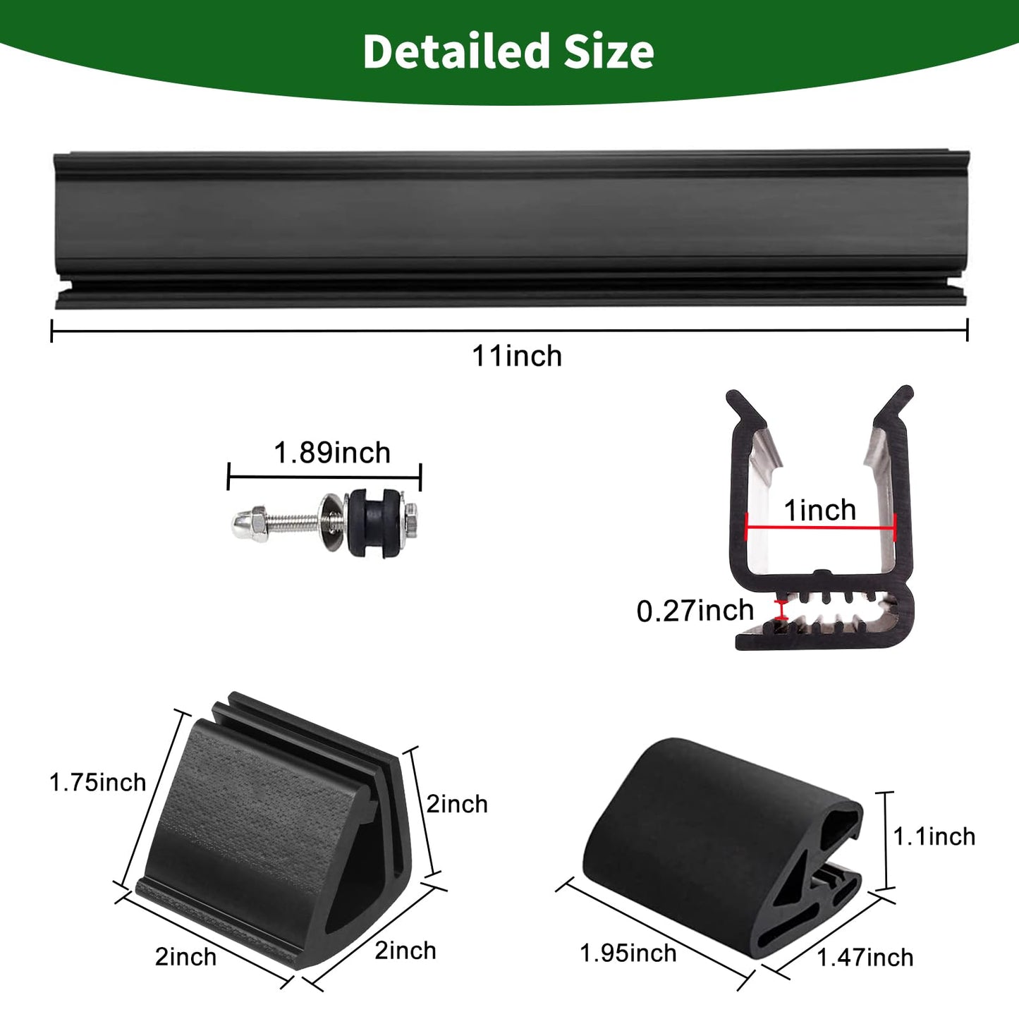 Cartalia Windshield Retaining Clips Kit with Screw Bolts for Club Car Precedent 2004-Up, Tempo 2017-Up, Onward 2017-Up, Golf Cart Windshield Mounting Sash Clips Replacement Fit 1"x1" Front Struts Rail