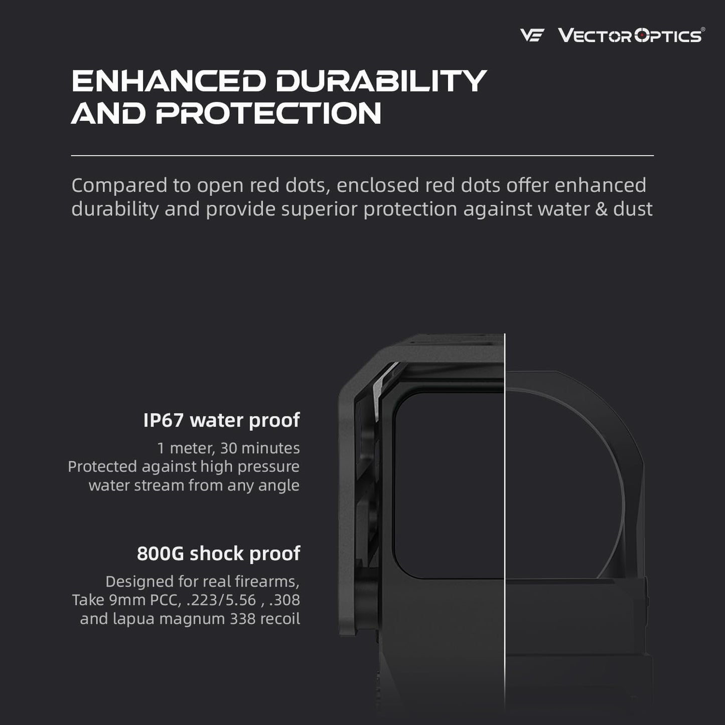 Vector Optics 1x31x26 Extra Large Red Dot Sight - Reflex Illuminated 3MOA with Quick Detach Mount for AR15/M4