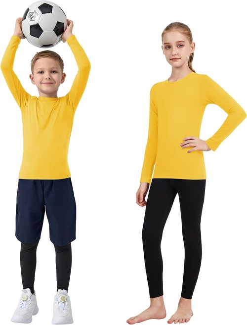 Dreammonkey Toddler Boys Compression Shirt - Quick-Dry Long Sleeve Base Layer | Sizes 2T-14 Years