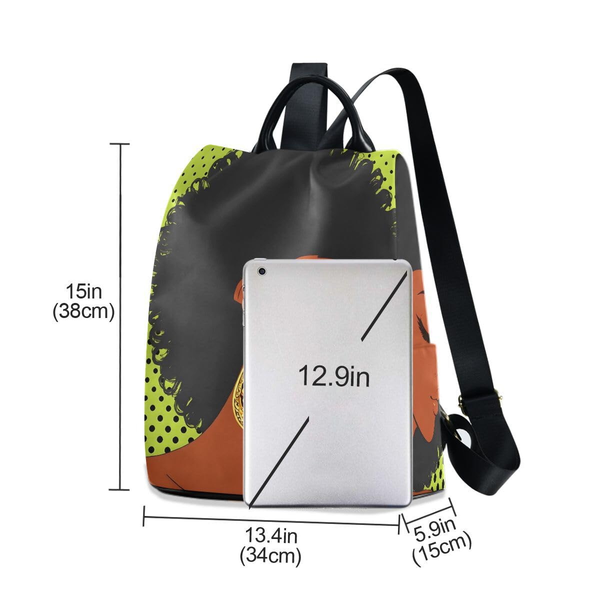 ALAZA African American Woman Backpack for Daily Shopping Travel