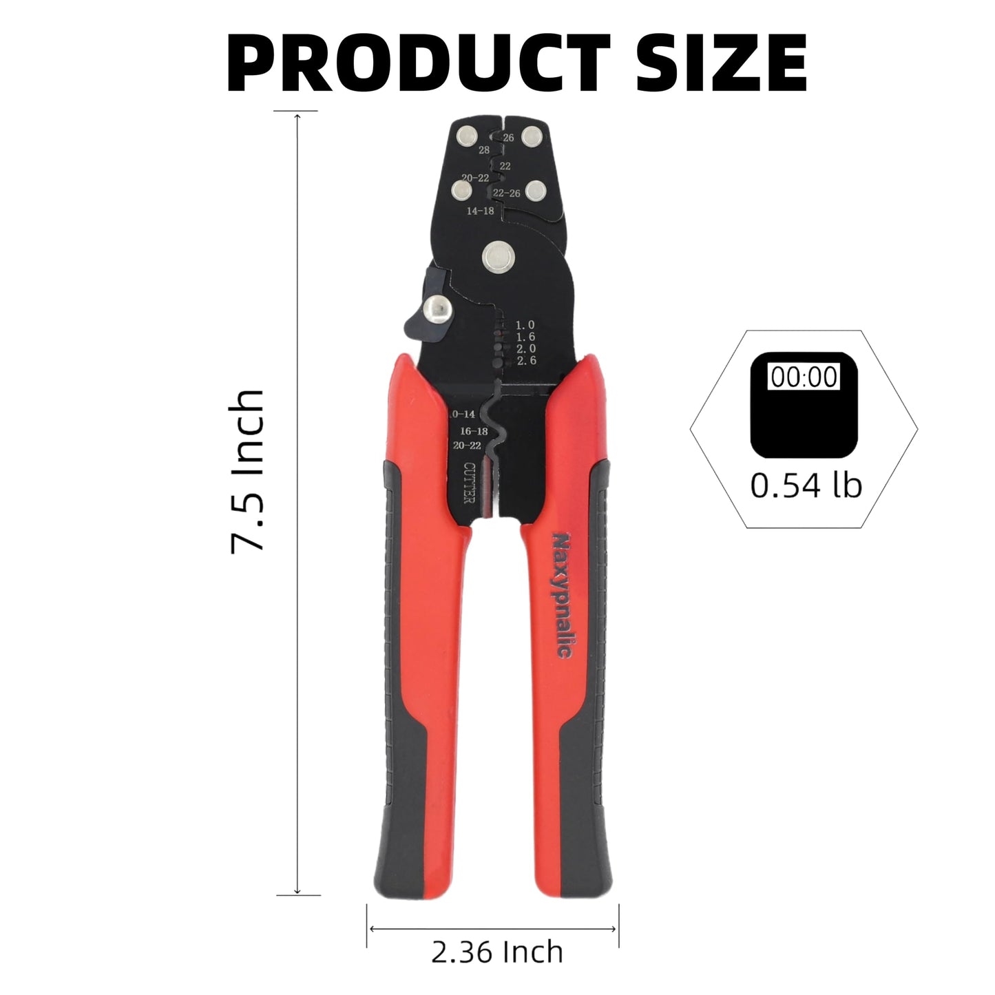 Naxypnalic 3 in 1 Wire Crimping tool 26-10 AWG with wire stripper,cutter,crimper for insulated,Bare,Heat Shrink connectors.