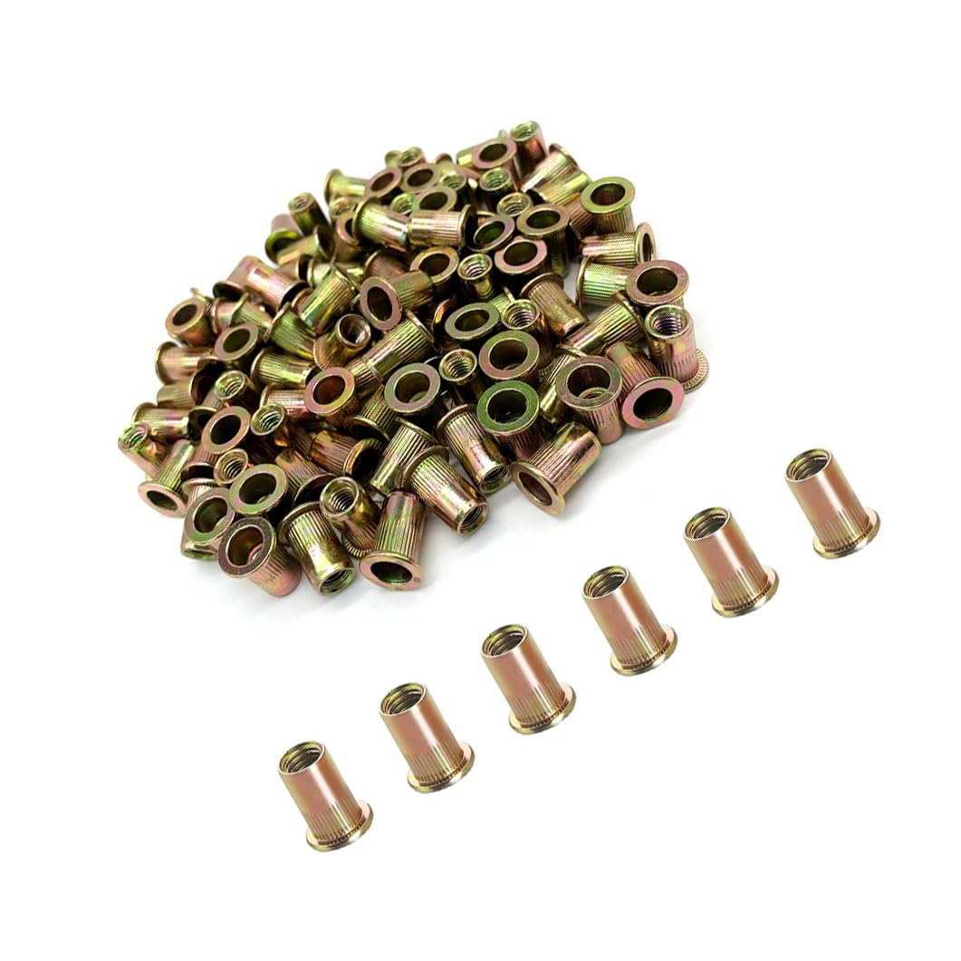 50pcs Carbon Steel Metric M8 Rivet Nuts Threaded Rivet Insert Nutsert Rivnuts Kit 8mm M8-1.25mm,for AutomotiveFurniture Decoration Electrical and Industrial Products.
