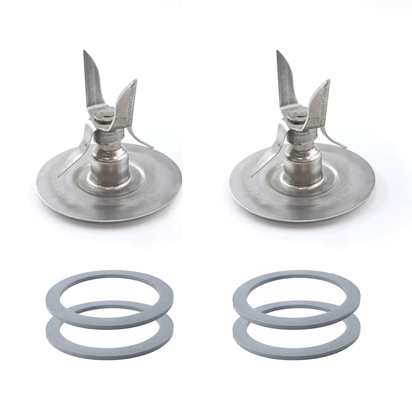 2 Pack for Oster Blender Replacement Parts Blender Ice Crusher Blade with 4 Rubber Sealing Gasket for Oster Osterizer 5-6 Cup Glass or Plastic Jars