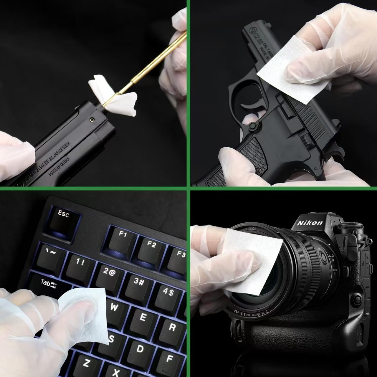 Skiennix Gun Cleaning Kit - 1700PCS Supplies with 1500 Patches & 200 Swabs | Lint-Free Rags & Cotton Swabs