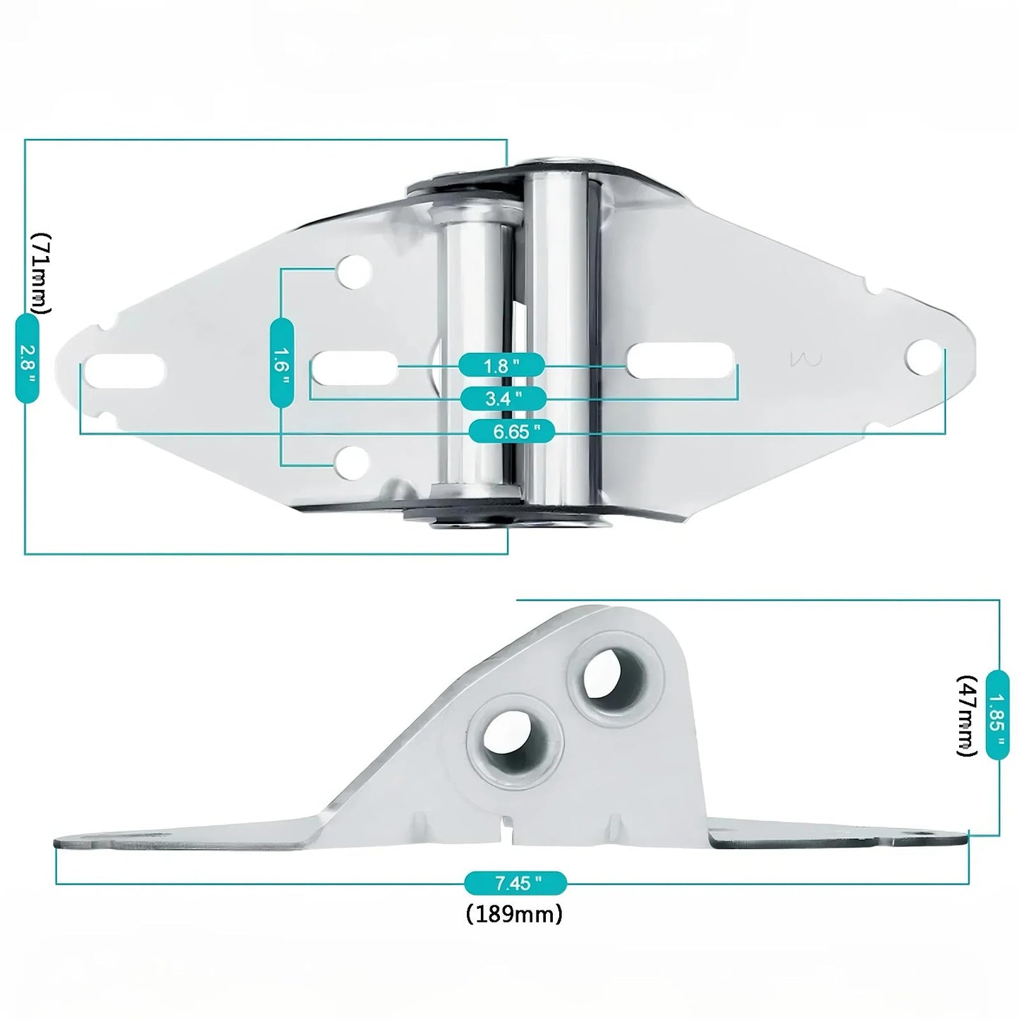 Garage Door Hinges #3-14 Gauge Steel Heavy Duty with Galvanized Sheet Metal, Rust-Resistant Commercial Grade Replacement for Residential/Light Commercial Overhead Doors (2 Pack)