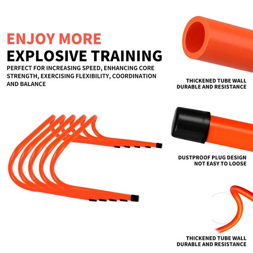 ASENVER 12 Hurdles Training Speed Agility Training Durable with 10 Marker Cone