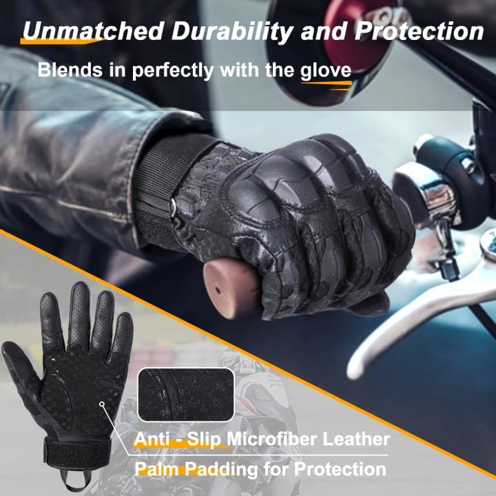 Motorcycle Riding Gloves for Men - Touchscreen, Anti-Slip Grip & Rubber Guard | Ideal for Tactical Airsoft & Dirt Biking