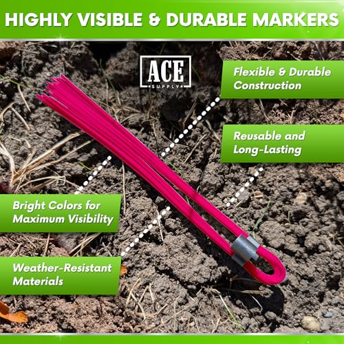Durable Pink Marking Whiskers - 250 Pack for Survey & Trail Markers