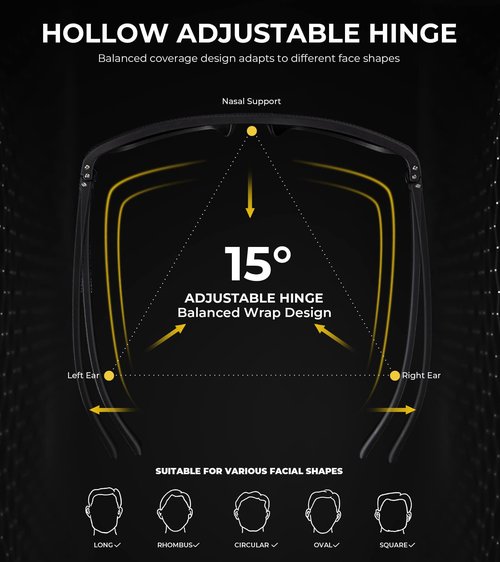 KALIYADI Night Vision Glasses for Men, Lightweight Night Driving Glasses for Driving (Night Vision/NightVision/NightVision)