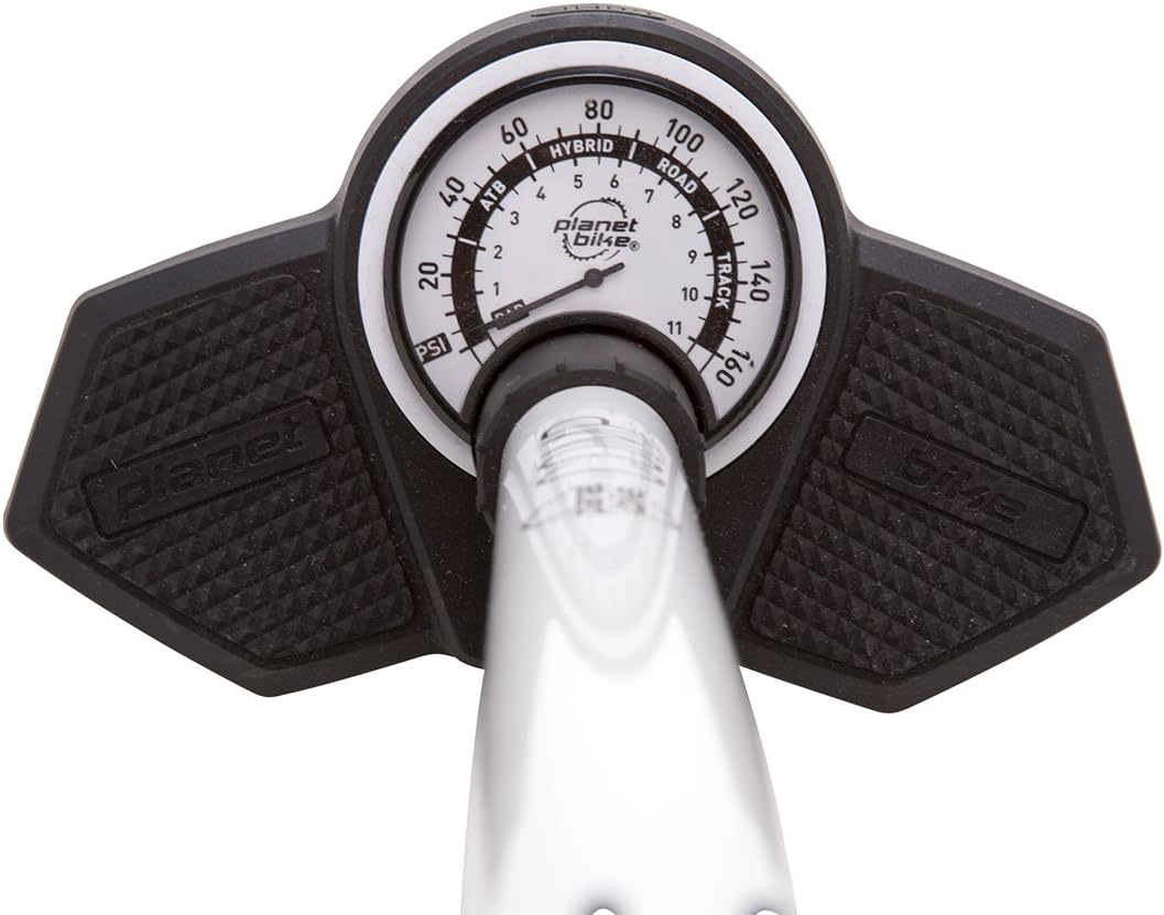 Planet Bike Comp Floor Pump - High-Pressure Performance | Durable White Design