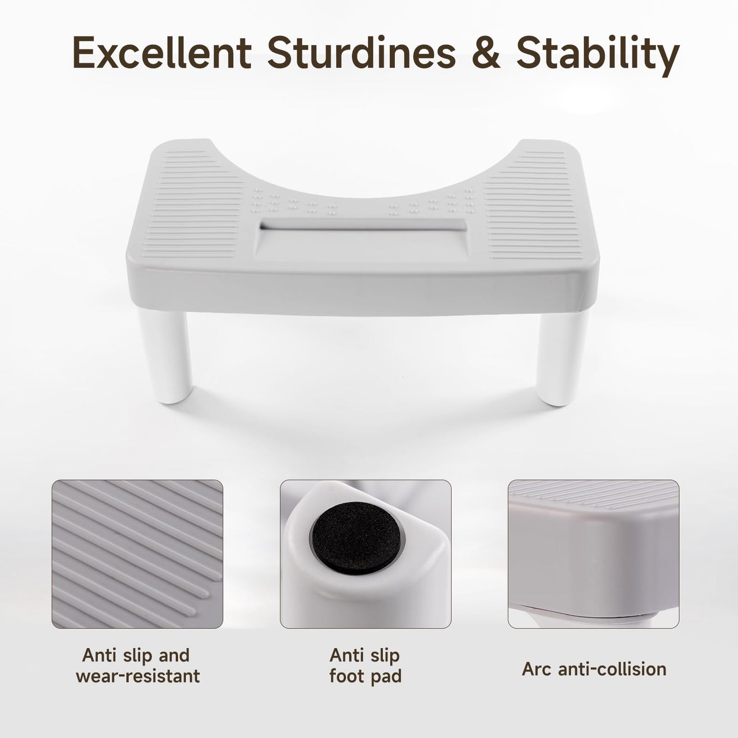 6.7 Inch Step Stool,Portable Plastic Foot Stool,Non-Slip Potty Stool for Bathroom