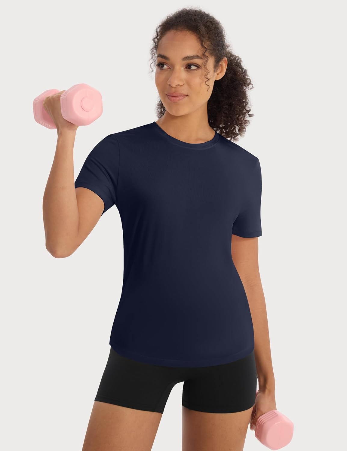 Skiennix Workout Tops for Women - Crew Neck Dry Fit Short Sleeve Athletic Tees | 5 Pack for Gym & Yoga