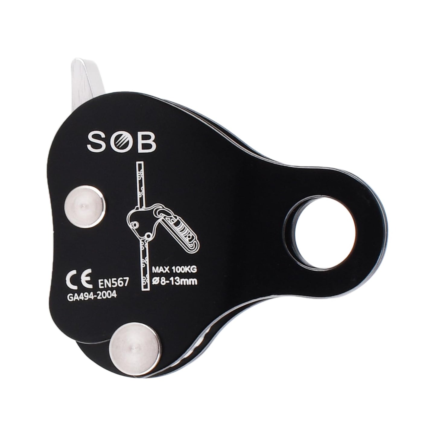 TRIWONDER Climbing Ascender Fall Protection Rope Grab Belay Device Gear Aluminum Alloy Self-Locking for Rock Tree Climbing Arborist Caving Rescue (Black)