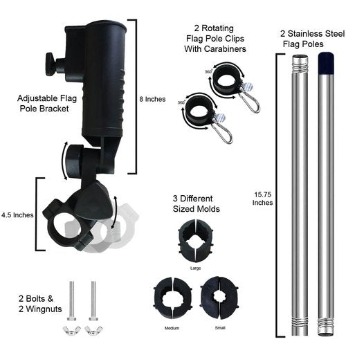College Flags & Banners Co. Michigan State Spartans Golf Cart Flag Pole and Holder Mounting Bracket