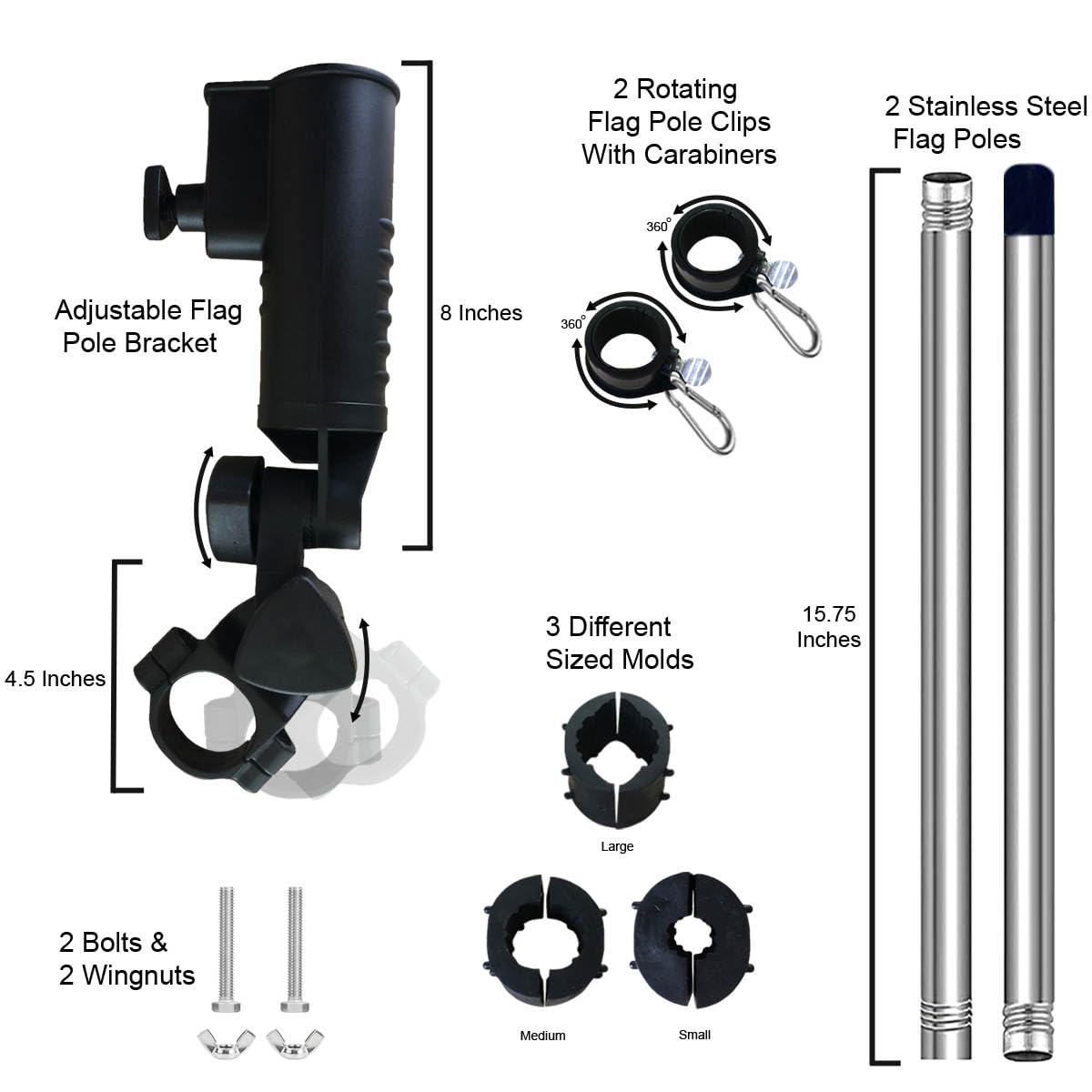 College Flags & Banners Co. South Carolina Gamecocks Golf Cart Flag Pole and Holder Mounting Bracket