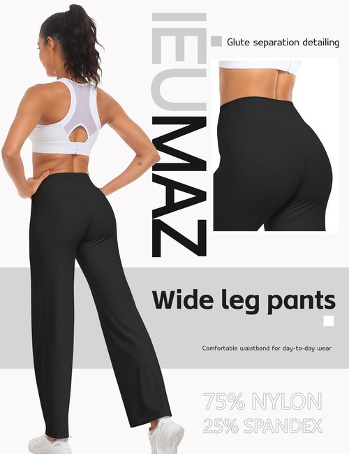 Ieumaz High Waist Yoga Pants - Women's Straight Leggings for Gym & Casual Wear | Stretchy Comfort
