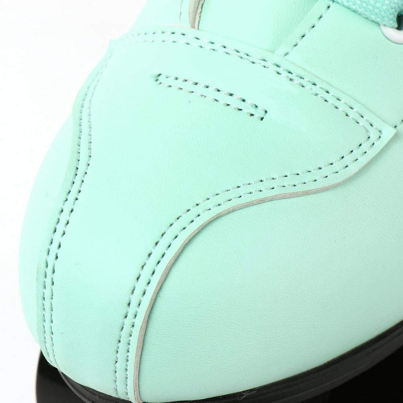 XUDREZ High-Top Roller Skates for Women - Cozy Green PU Leather, Indoor Outdoor Double-Row Skates for Beginners with Shoes Bag (Flash Wheel, 38)
