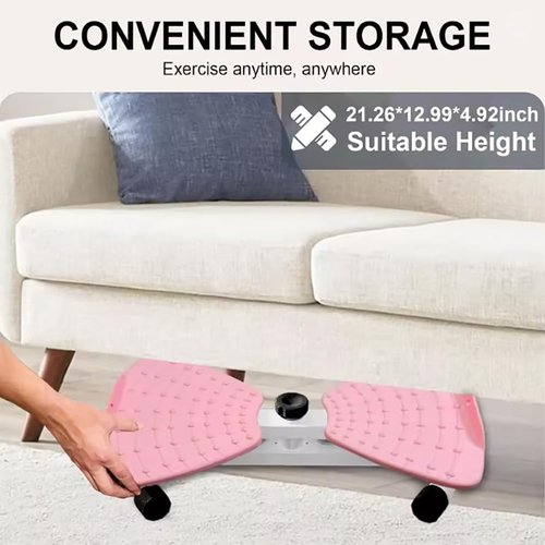 Waist Twister Machine, Pilates Twister with Digital Display, Adjustable Exercise Twist Board for Women Men, Home Noiseless Abs Waist Training Exercise Equipment with Resistance Bands,Pink