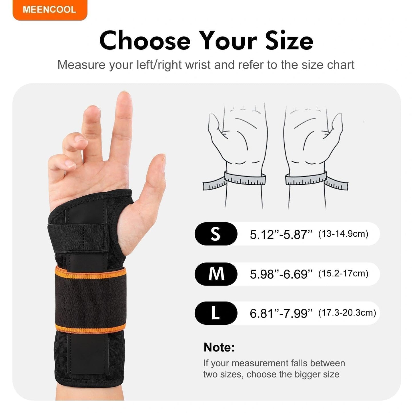 MEENCOOL Carpal Tunnel Wrist Brace Night Support with Splint for Right Hand