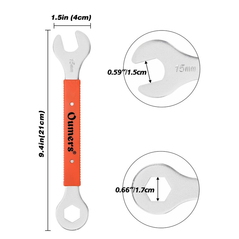 Oumers Bike Crank Puller Tool Set, Bike Crank Extractor Bottom Bracket Remover 15mm Pedal Wrench 16mm Hex Allen Wrench Square Head Kit for Removing