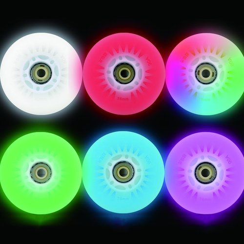 FYANER Light Up Inline Skate Wheels 4 Pack - Luminous Flash Inline Skates Replacement Wheel 76mm(Purple), Universal