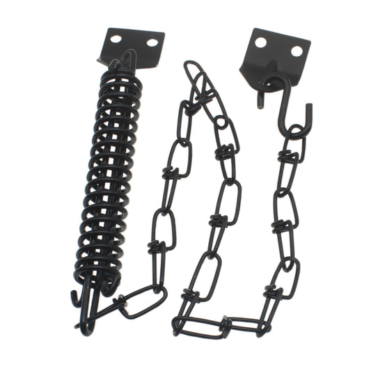 OZXNO 1set Screen Door Chain Storm Door Protector Chain and Spring Heavy Duty Storm Door Closer (Black)