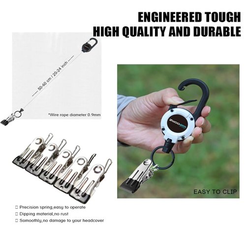 ZWOOGYM Never Lose Your Golf Headcover Retractable Clips, Your Will not be Losing Your Club Covers,Golf Club Accessories for Men and Women (Black*2)