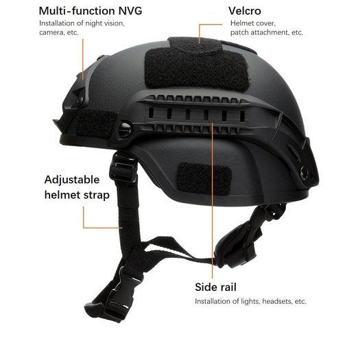 Haverain Tactical Helmet, Survival Game Helmet, Cosplay Helmet, Outdoor Airsoft Helmet, Survival Game Equipment, Beginner, Replica, Multifunctional, Freesize (Black)