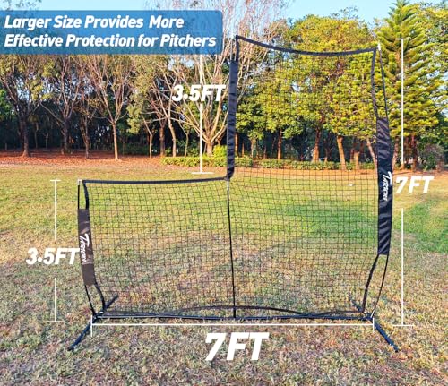 7x7 Portable Baseball Pitching Screen with Carry Bag - L Screen Black
