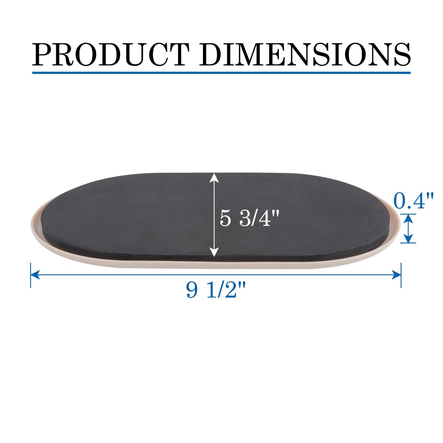 Kayzn 8 Pack Furniture Sliders, 9-1/2" x 5-3/4" Large Furniture Sliders for Carpeted Floors, Reusable Moving Pads Sliders for Heavy Furniture - Effortless Moving and Surface Protection