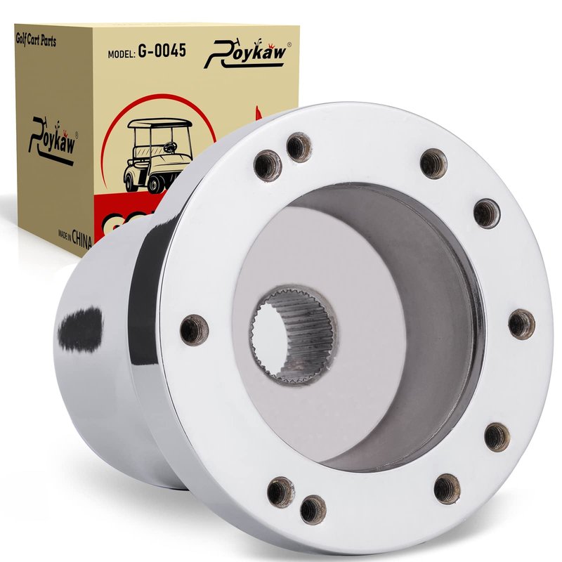 Roykaw Golf Cart Steering Wheel Adapter Compatible with Club Car DS Silver