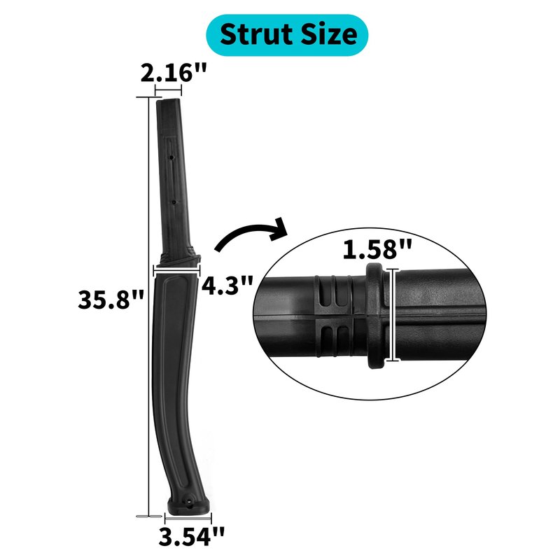 10L0L Golf Cart Rear Top Support Strut Kit for Club Car Precedent (2004 Up) Replacement Parts Number 1025135-01, ZRSK-P10S, RSK-P10S, 1023135-01