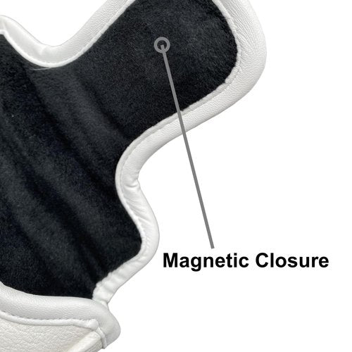 Essential Black/White Golf Putter Cover Magnetic, Square Mallet Putter Head Cover Club Protection Case fits for Golf Clubs, Premium Golf Mallet Putter Headcover Gift for Men Golfer (All White)