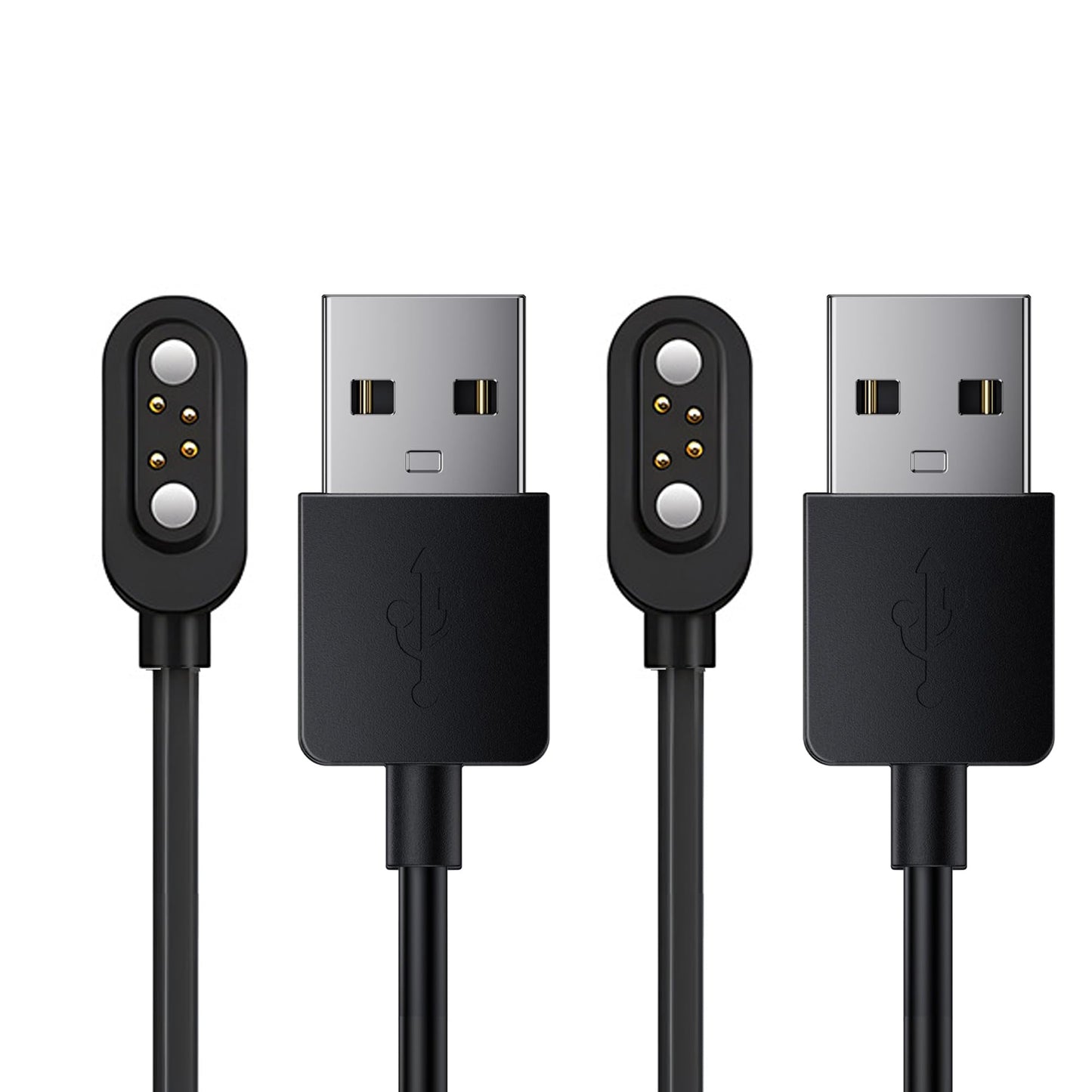 Lamshaw Compatible with RR Sports Air Conduction Headphones Charger, Magnetic Replacement Charging Compatible for RR Sports AC889 Air Conduction Headphones (2 Pack-Black+Black, for AC889)