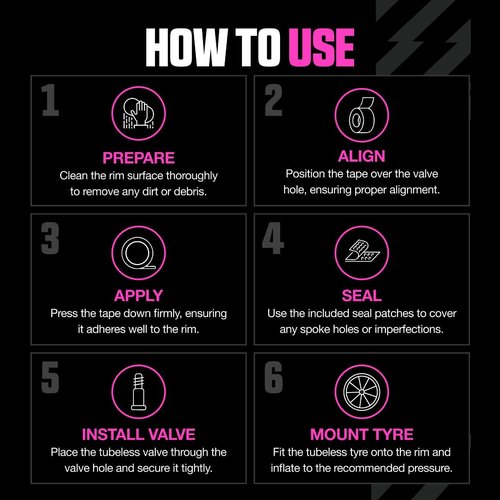 Muc-Off Tubeless Rim Tape, 28mm - Adhesive Bike Tire Liner, Tubeless Tape for MTB/Road/Gravel Bikes - Tubeless Kit including 10m Roll of Bike Tape