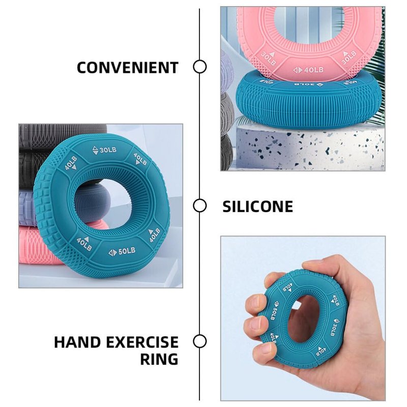 GANAZONO Hand Grip Strengthener Silicone Finger Trainer for Forearm and Wrist Exercise Portable Grip Circle Massage Ring for Stress Relief and Muscle Development