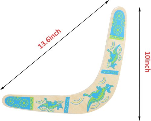 Boomerang | Handmade Wooden Authentic V-Shaped Boomerang for Kids & Adults - Blue, Ages 10+