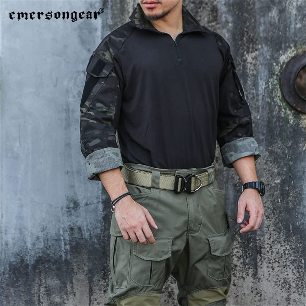 EMERSONGEAR Upgraded Version E3 Combat Shirt,Tactical Hiking Hunting Fishing Long Sleeve Camo Shirts for Men