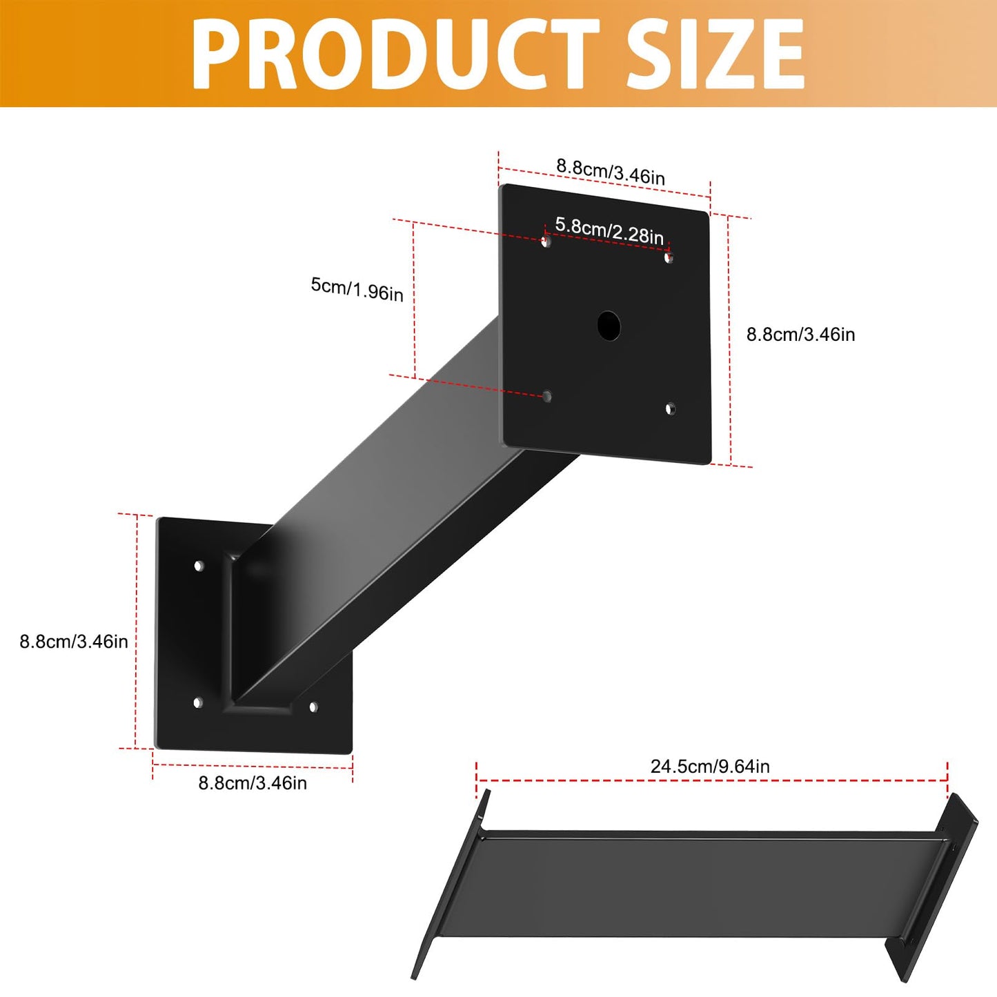 Keypad Mounting Post Bracket, Universal Gooseneck Keypad Pedestal for Keyboard on Automatic Gate Opener Systems or Garage Door, Black